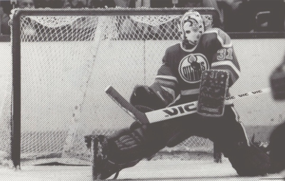 Vintage hockey player and goalie photos