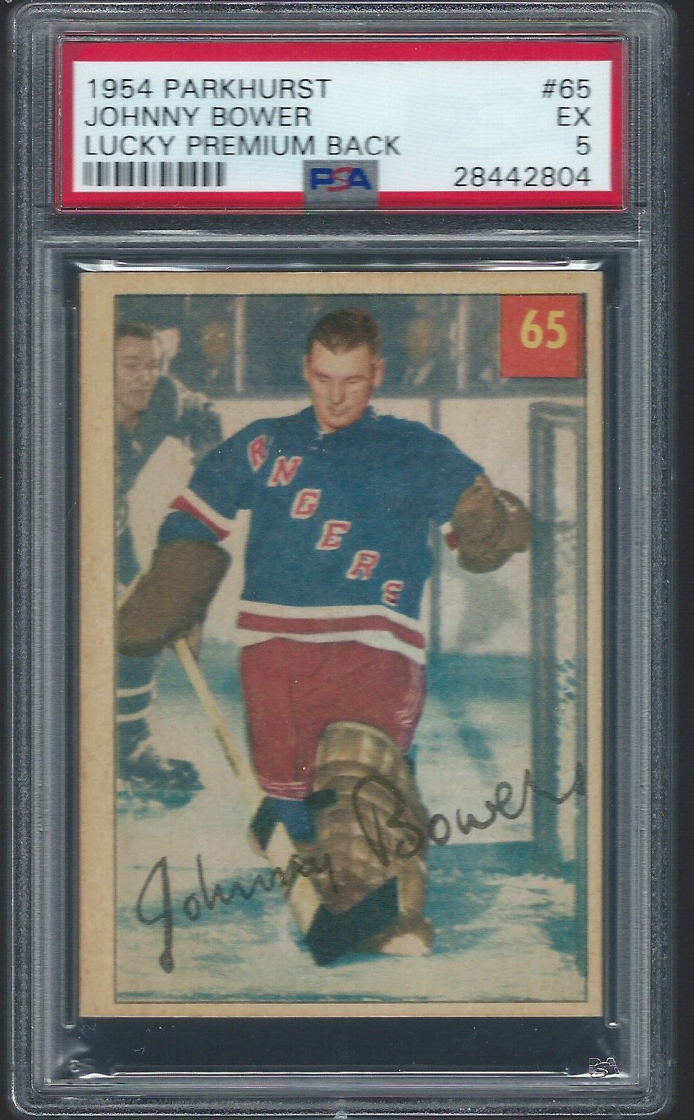 Johnny Bower Signed Parkhurst Hockey Card