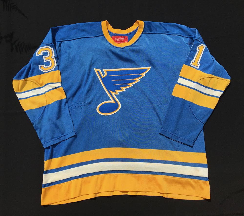 Mid 1970's Ed Staniowski Game Worn St. Louis Blues Jersey., Lot #82446