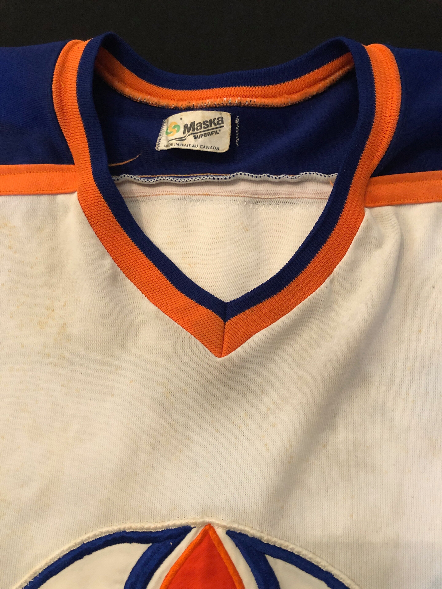 SOLD 1979-80 EDMONTON OILERS # 16 & 47, Dan Newman, Bobby Schmautz, Don  Murdoch - Game Worn Jersey