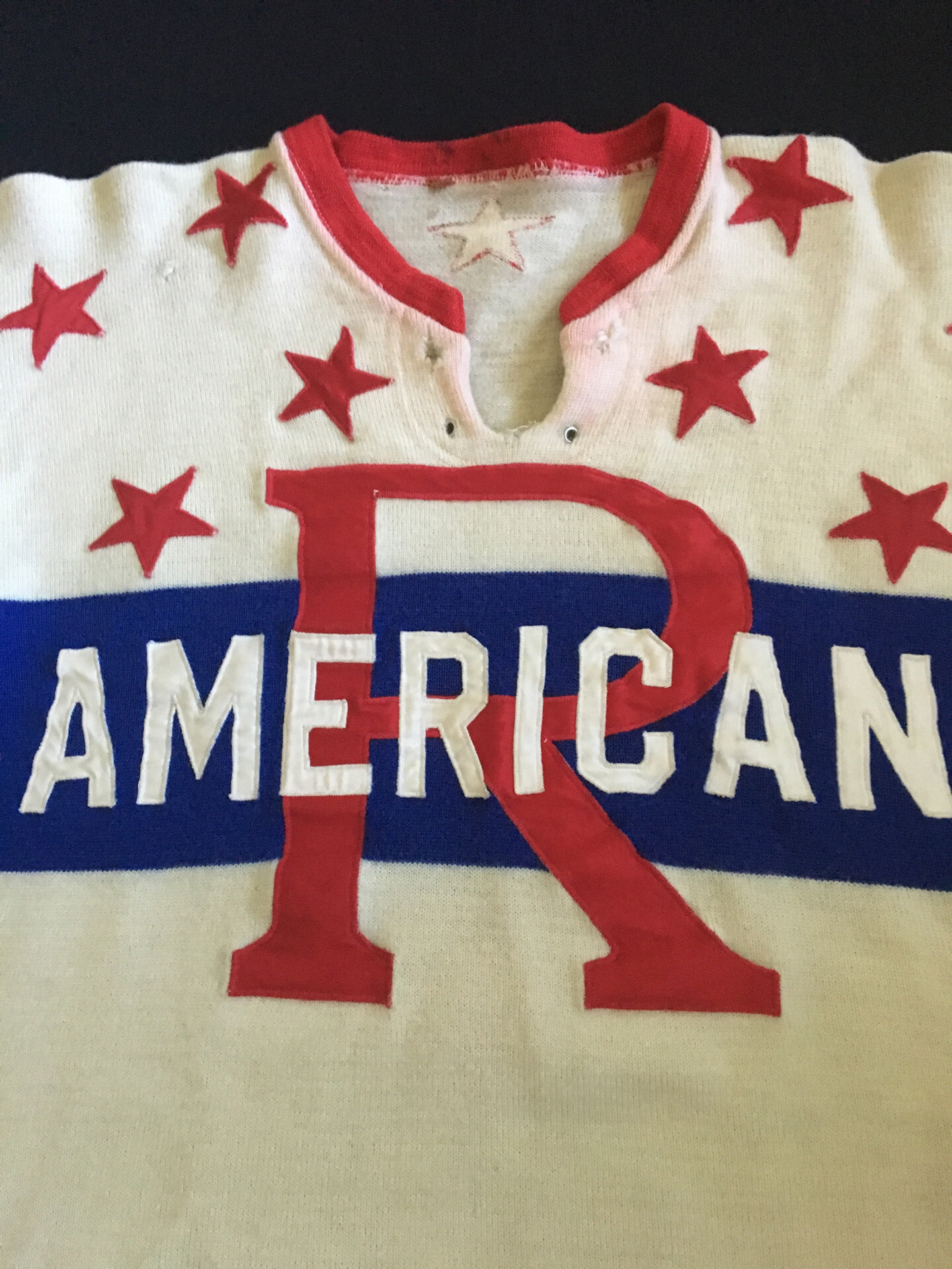 Vintage Rochester Americans Bauer Hockey Jersey Size Large 