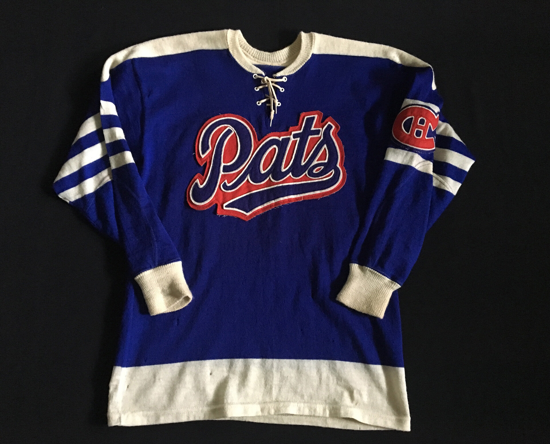 Lot Detail - Late-1950s/Early-1960s SJHL Regina Pats Game-Worn Wool Jersey  From Gordon Red Berenson's Collection …