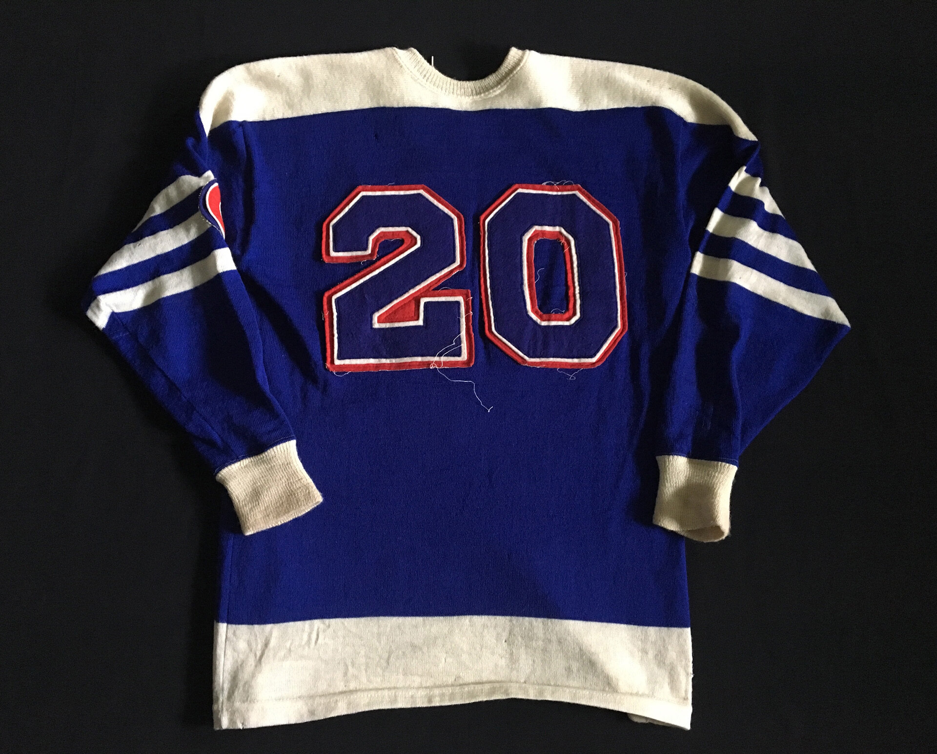 SOLD - 1950-60's Regina Pats WCJHL/SJHL # 20 Game Worn Jersey